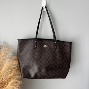 Coach Dark Brown Signature Tote